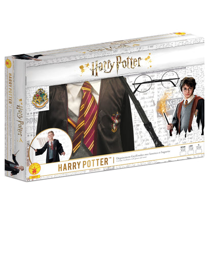 Harry Potter™-Kinderkostüm im Geschenke-Koffer schwarz-rot-grau