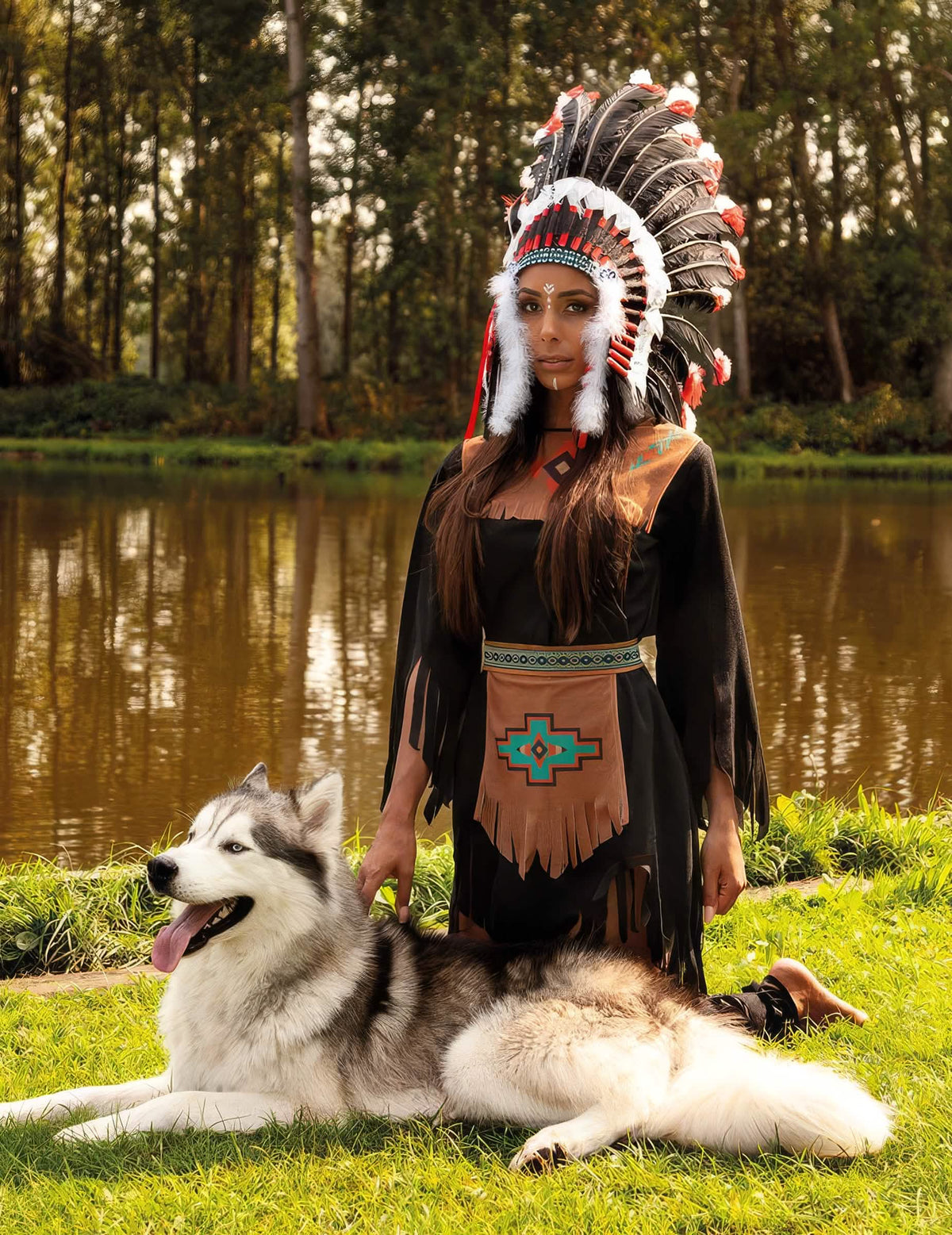 Trageweise des Luxus-Indianerschmucks