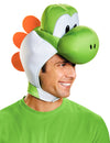 Coiffe Yoshi Nintendo pour adulte vert et blanc avec crête orange