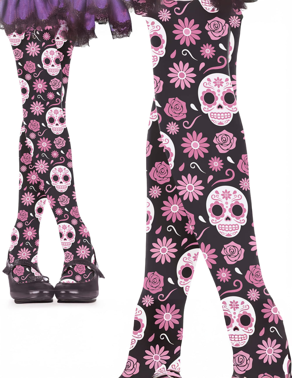 Gros plan sur les motifs des collants Catrinas pour enfant