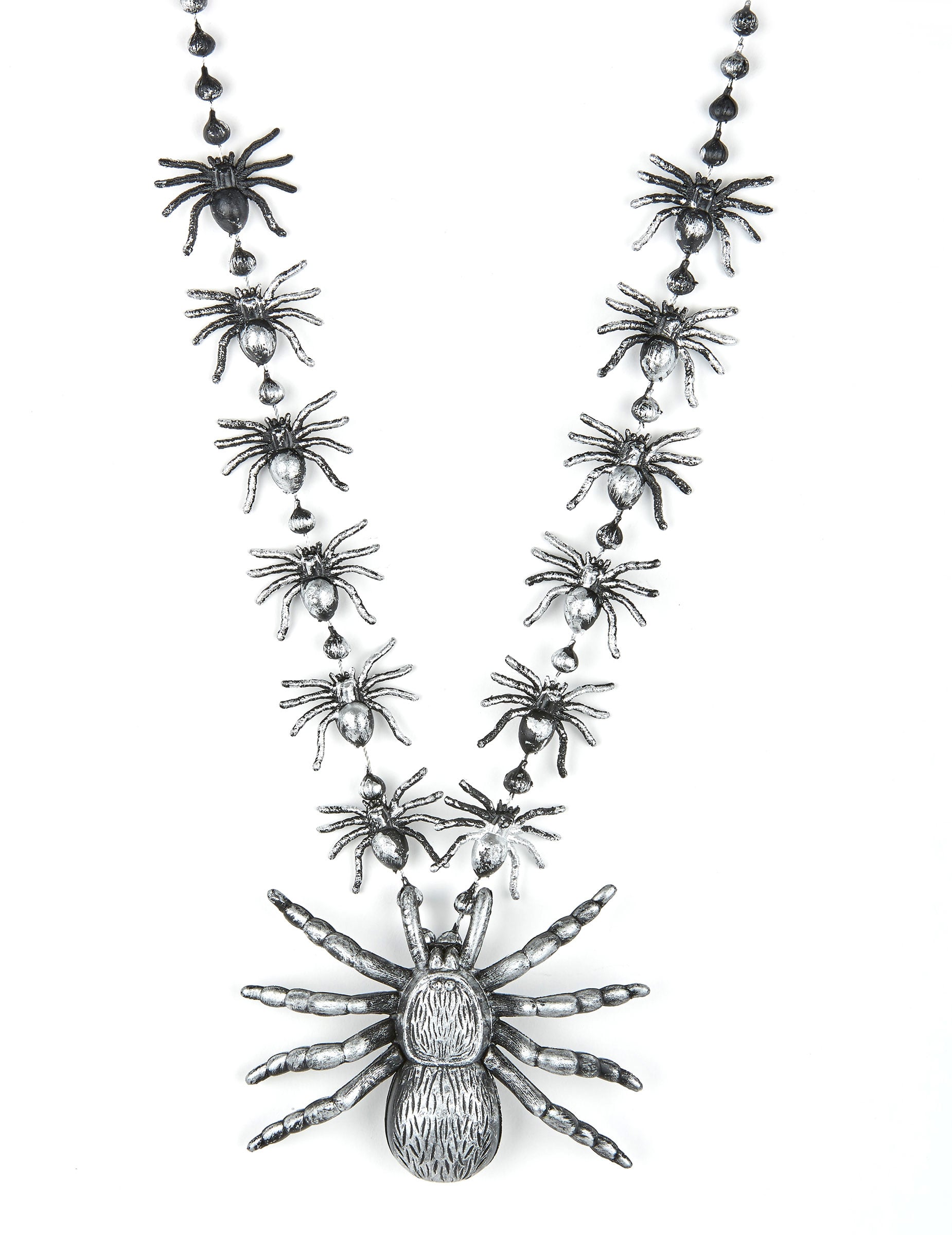 Collier araignées Halloween pour adulte argenté