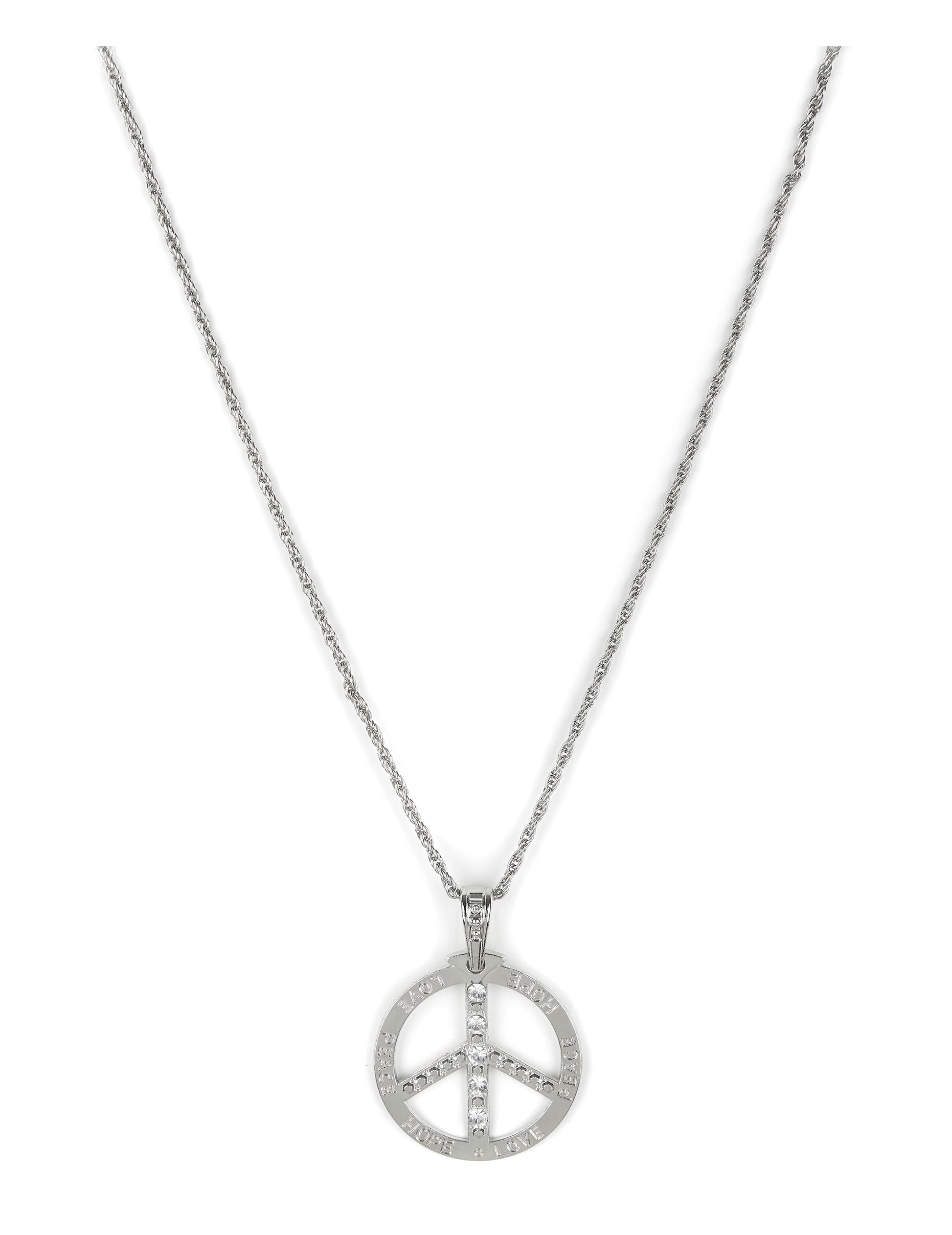 Collier hippie effet strass pour adulte argenté