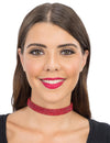 Elegantes Halsband mit roten Glitzersteinen