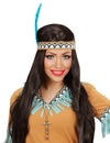 Collier totem indien pour adulte doré avec perle bleue