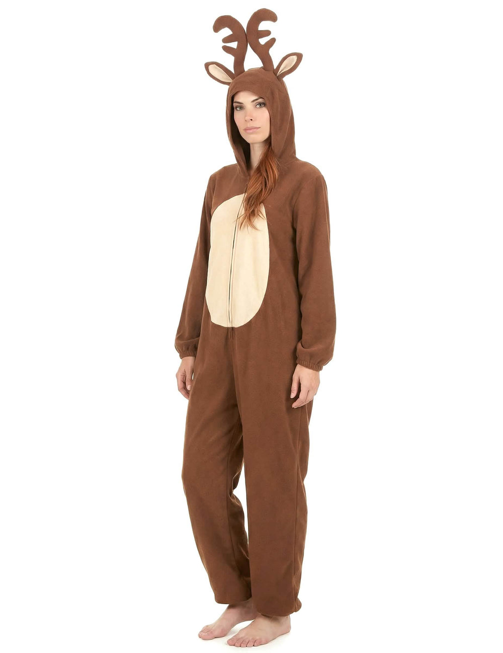 Seitenansicht des Renten-Overall mit Kapuze für Damen