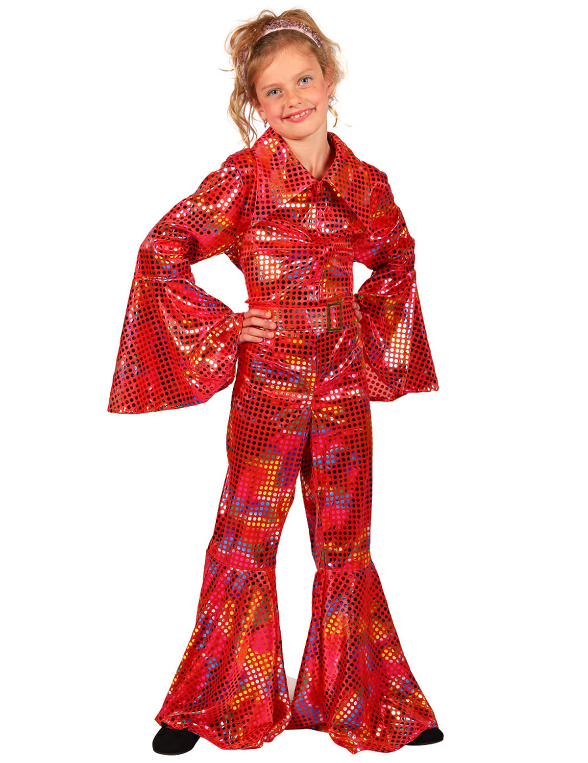 Roter Pailletten-Disco-Einteiler für Kinder
