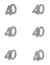 Confettis anniversaire 40 ans pour fête argent pailleté