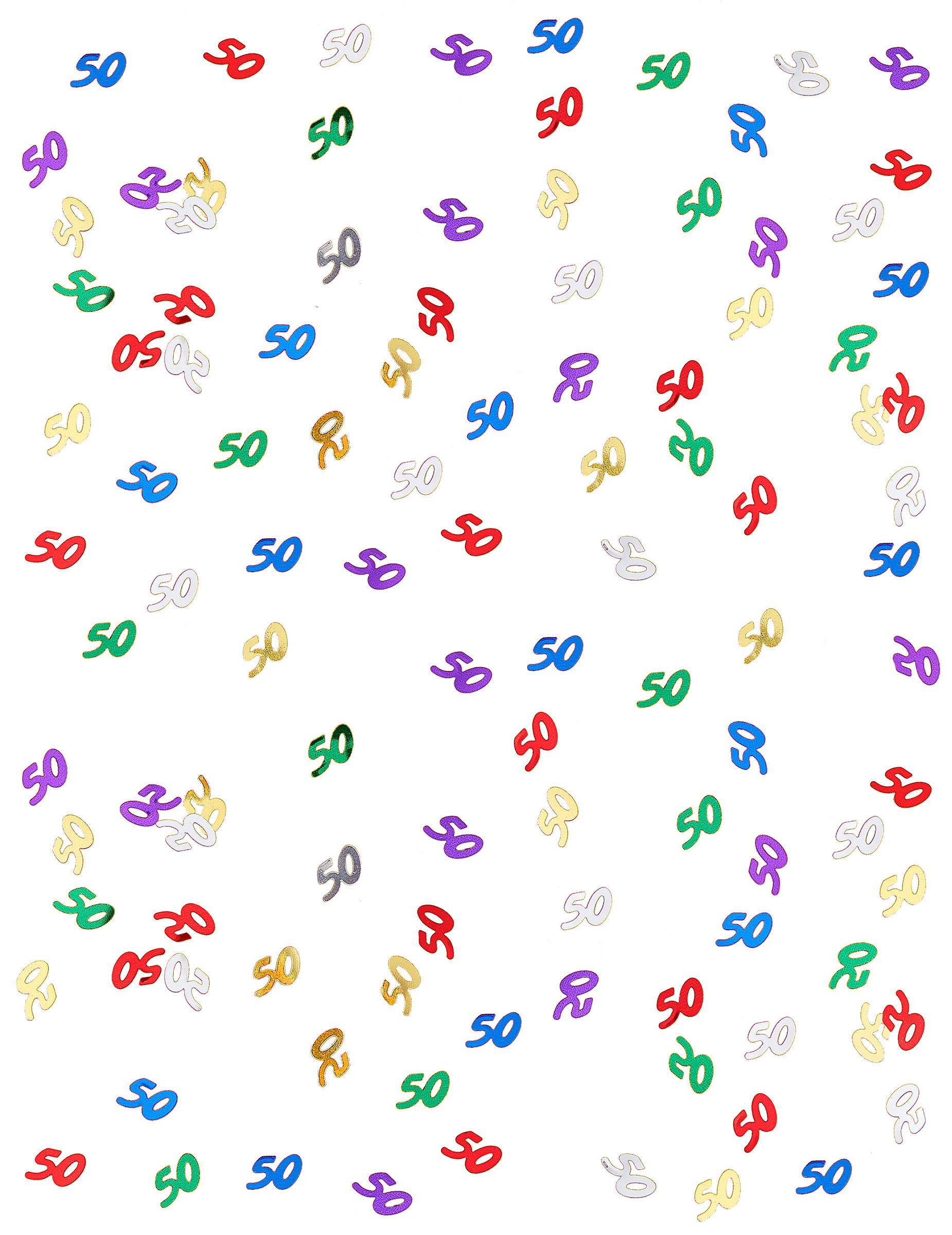 Gros plan sur les motifs des confettis 50 ans