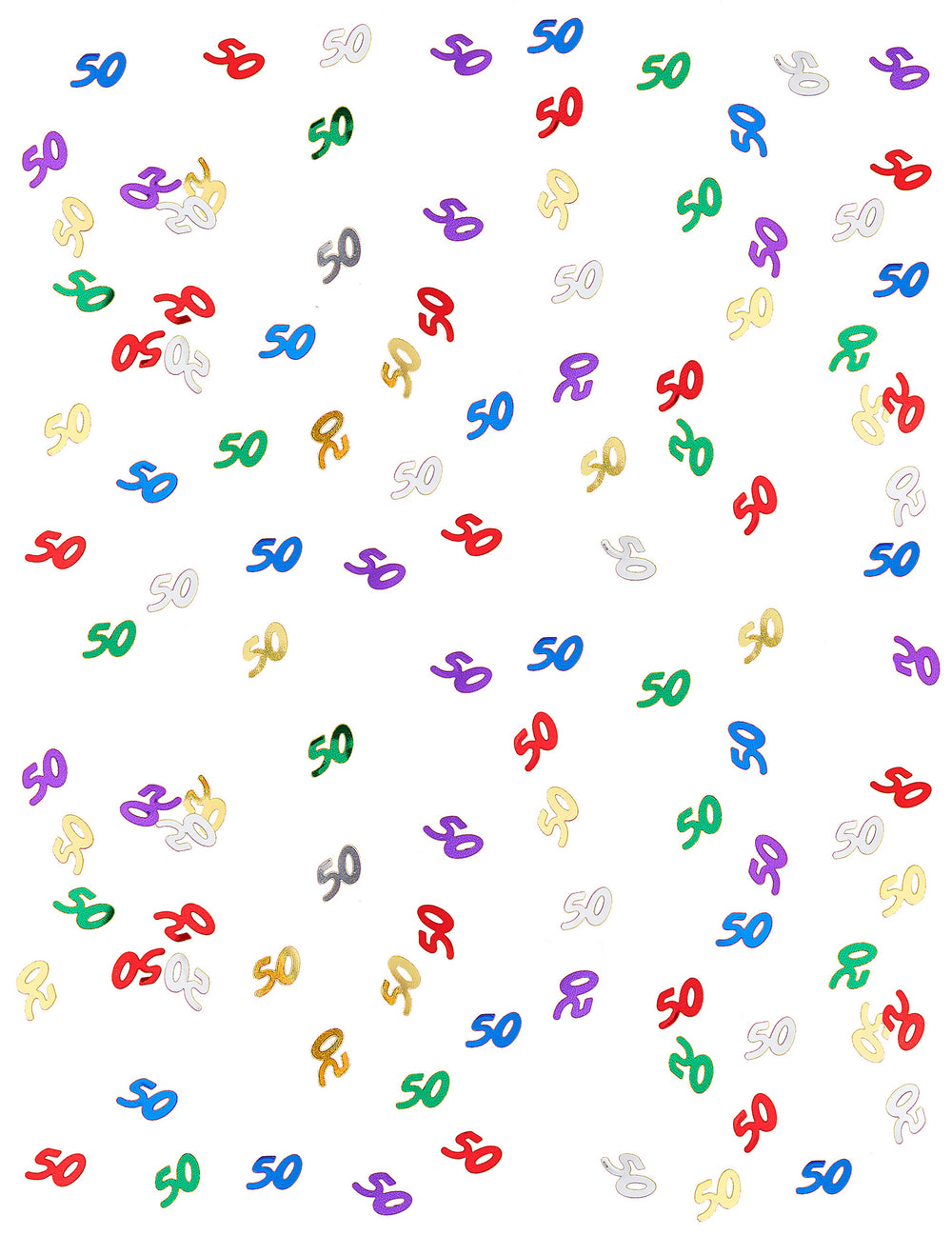 Gros plan sur les motifs des confettis 50 ans