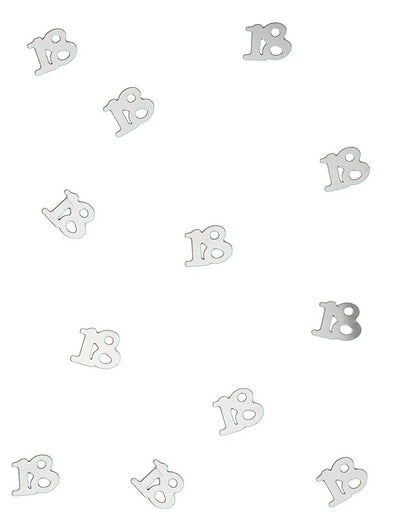 Confettis de table 18 pour anniversaire argentés en bois
