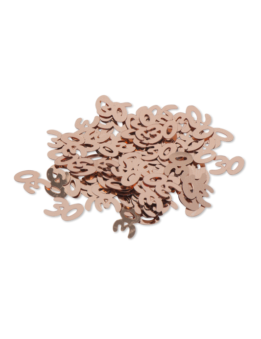 Confettis de table 30 ans rose gold étincelants