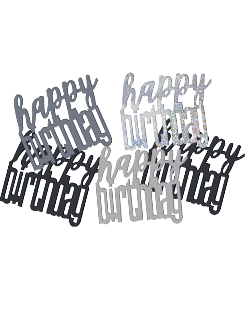 Konfetti Happy Birthday für Party Farbe Grau und Schwarz
