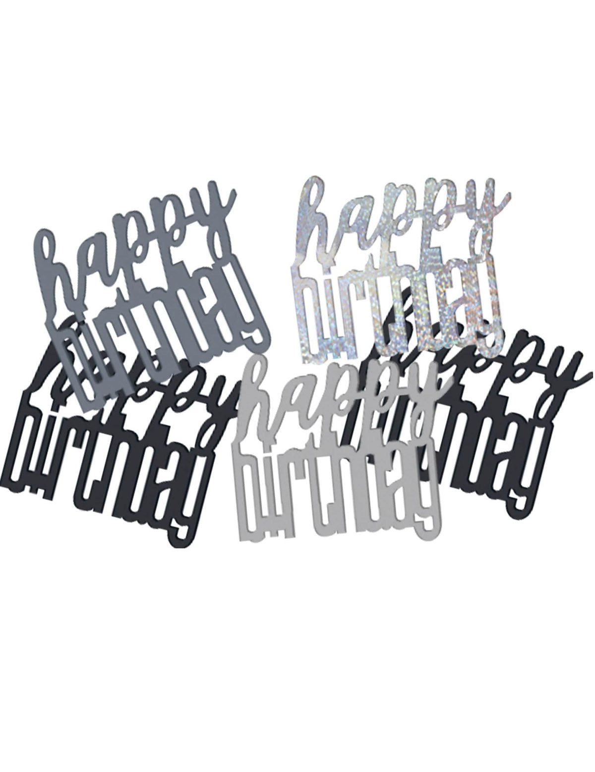 Konfetti Happy Birthday für Party Farbe Grau und Schwarz