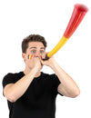 Corne tricolore supporter Belgique pour adulte noir jaune rouge