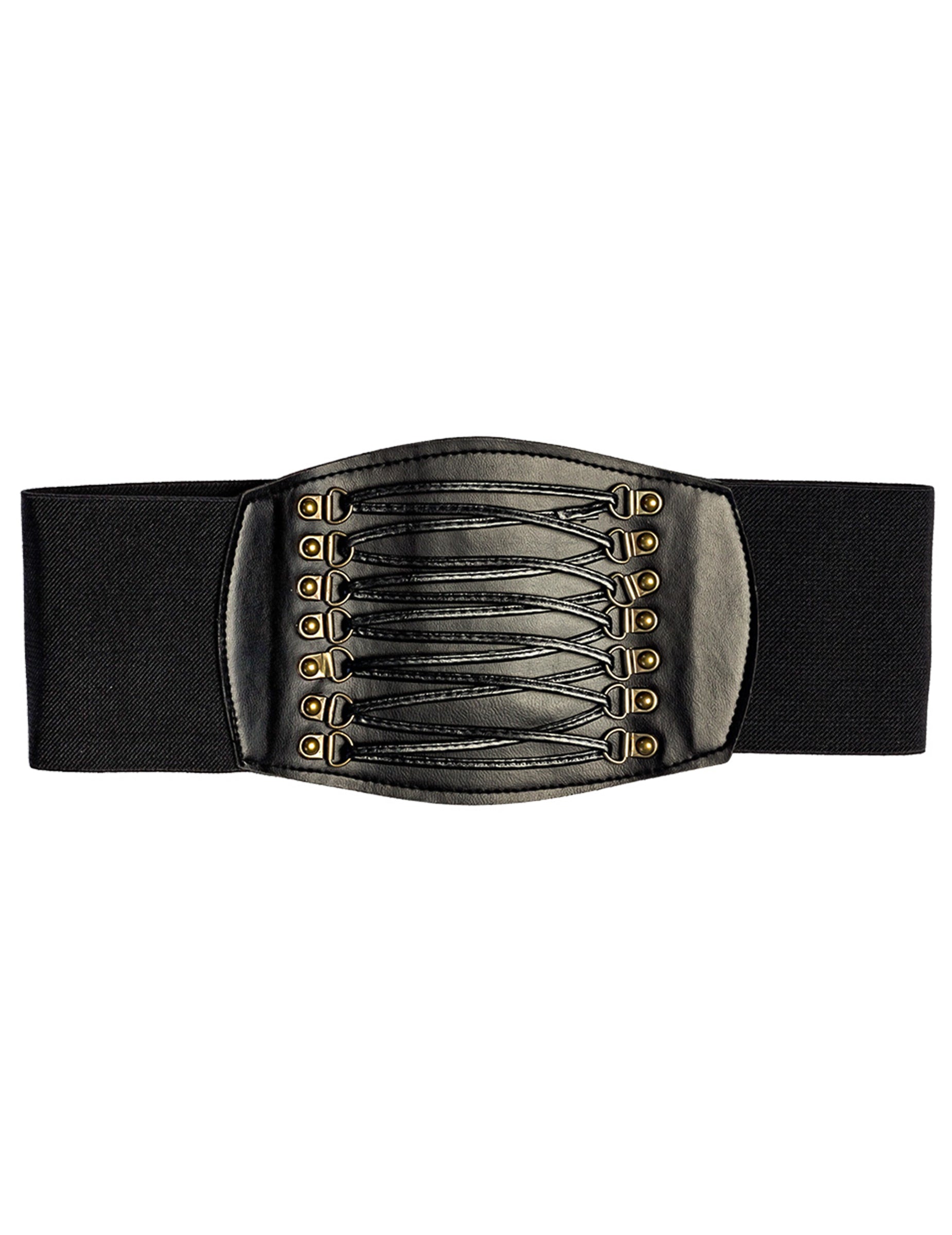 Vue de face du corset noir