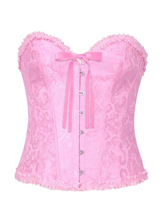 Damen-Korsett in Rosa mit barocker Schnürung
