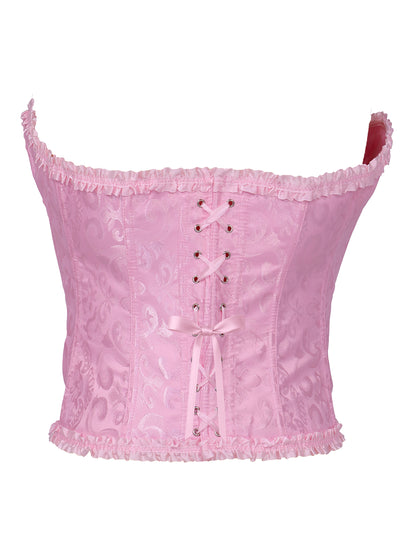Damen-Korsett in Rosa mit barocker Schnürung