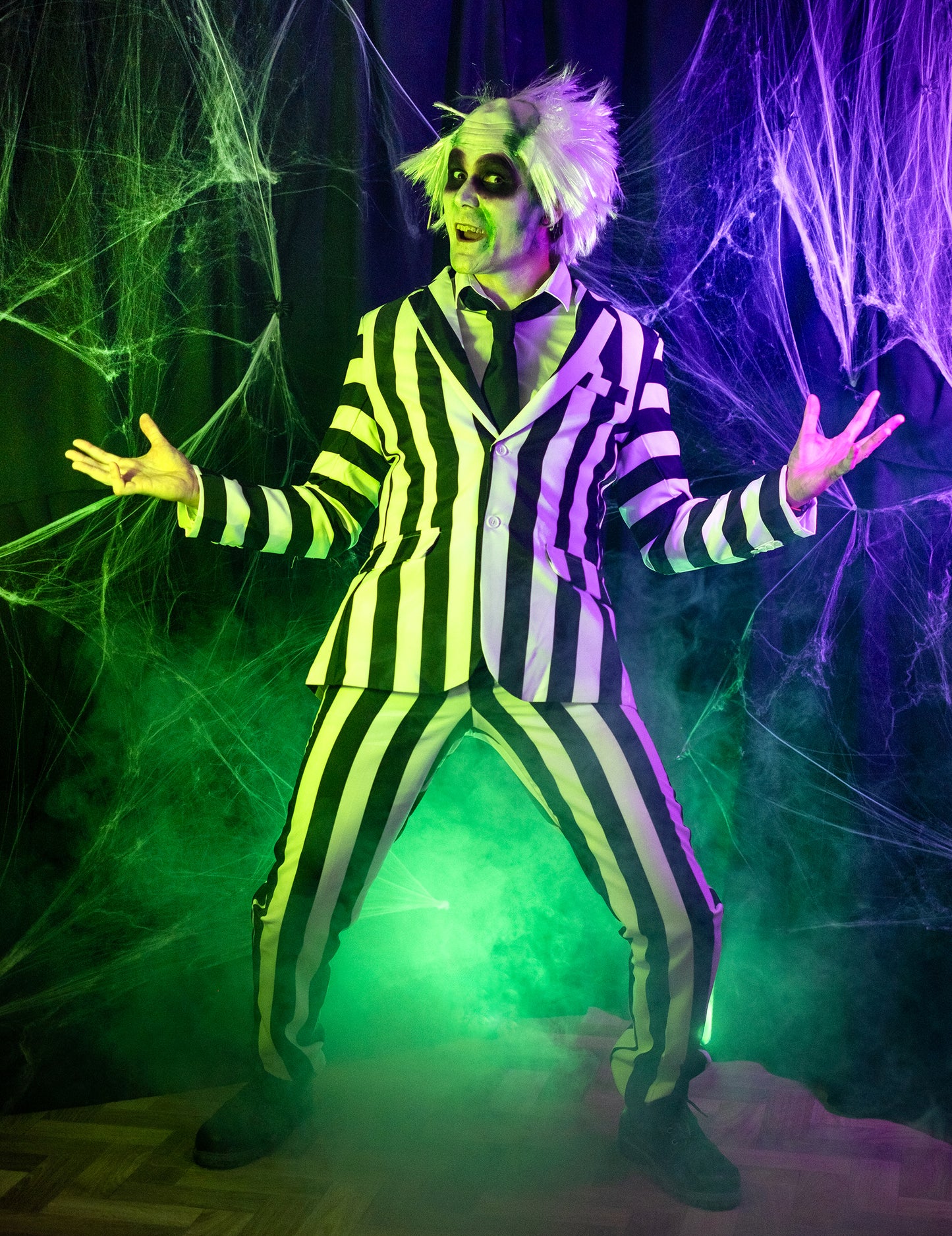 Beetlejuice™ Kostüm schwarz-weiß Herren