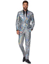 Discoballer-Herrenanzug Opposuits™ silberfarben