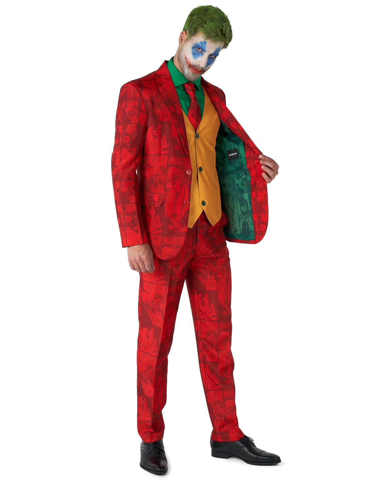 Stilvolles Joker™ Kostüm für Erwachsene Suitmeister™ rot-grün-gelb