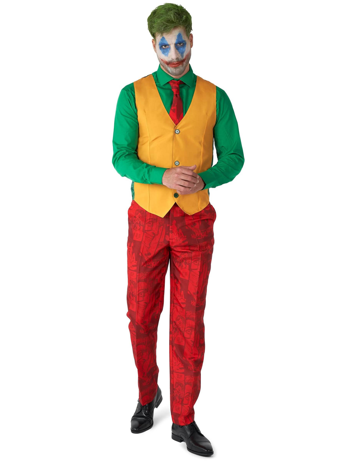 Stilvolles Joker™ Kostüm für Erwachsene Suitmeister™ rot-grün-gelb