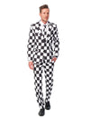 Costume Mr. Black et White Suitsmeister pour homme à damier noir et blanc