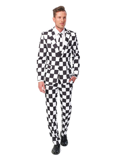 Costume Mr. Black et White Suitsmeister pour homme à damier noir et blanc