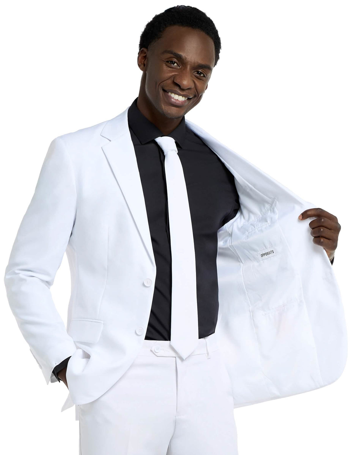 Detail des Futters der Jacke des Kostüms Mr. Weiß Opposuits
