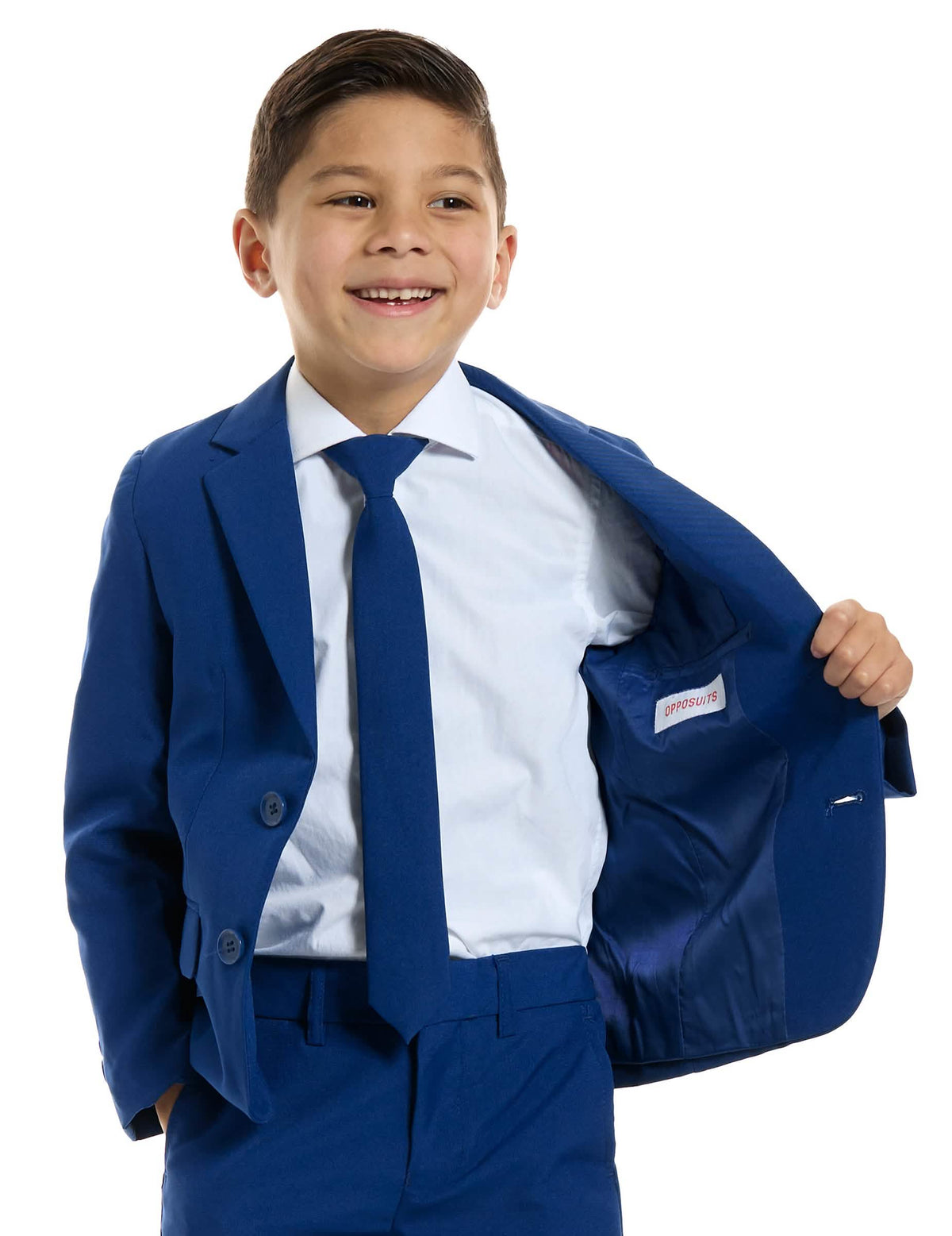 Detail des Innenfutters der Jacke des Kinderkostüms Mr. Blau marine
