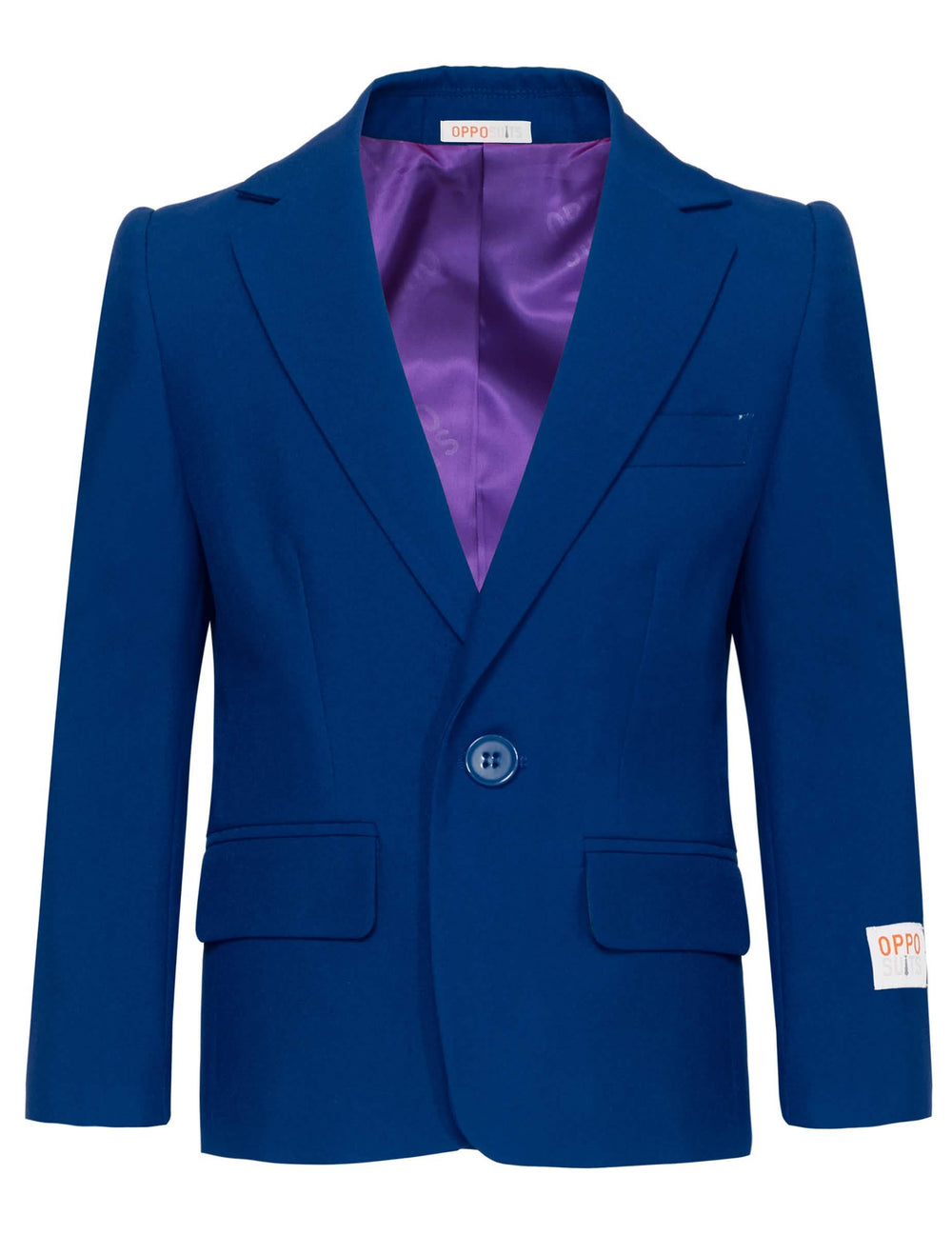 Nahaufnahme der Jacke des Kostüms Mr. Blau marine für Kinder