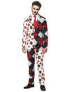 Vintage Suitmeister™-Horrorclown Herrenkostüm schwarz-weiß-rot