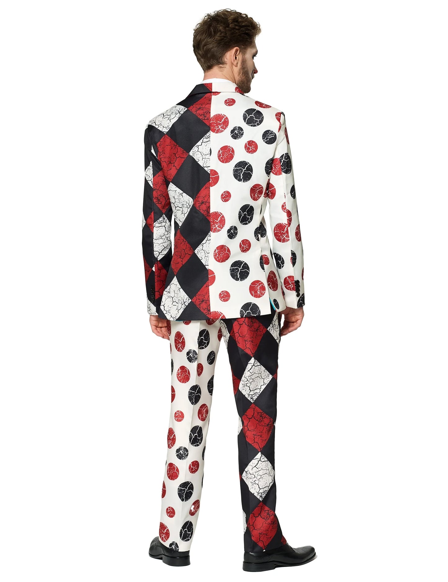 Vintage Suitmeister™-Horrorclown Herrenkostüm schwarz-weiß-rot