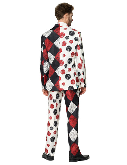 Vintage Suitmeister™-Horrorclown Herrenkostüm schwarz-weiß-rot