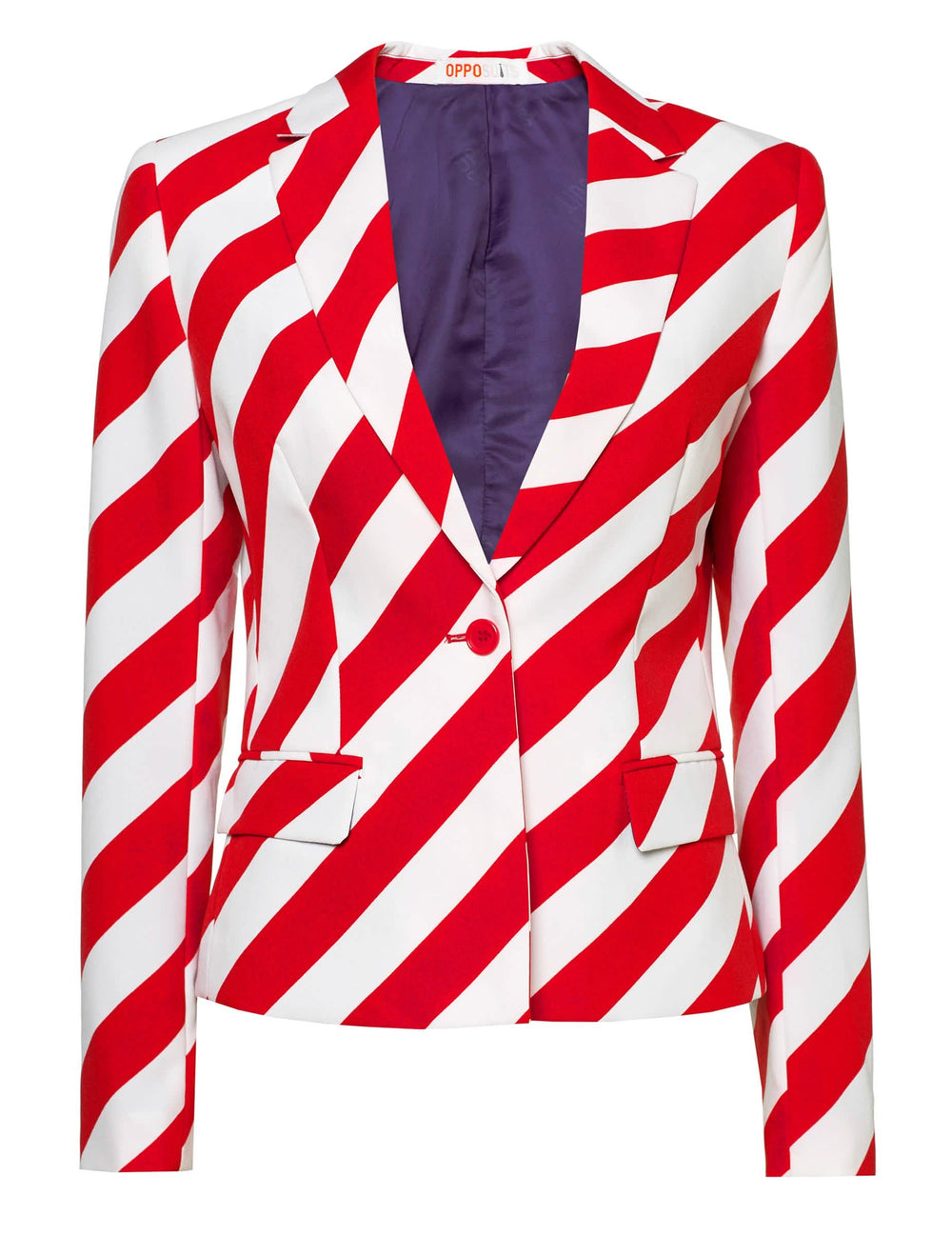 Veste à rayures rouges et blanches du costume Mrs. America Opposuits pour femme