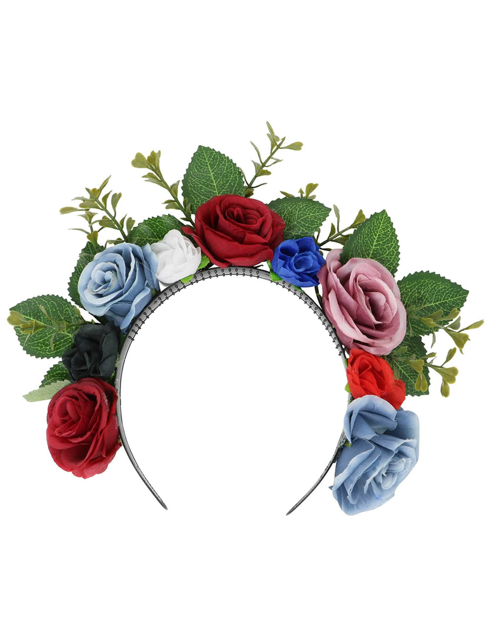 Vorderansicht des dunklen Blumenkranzes