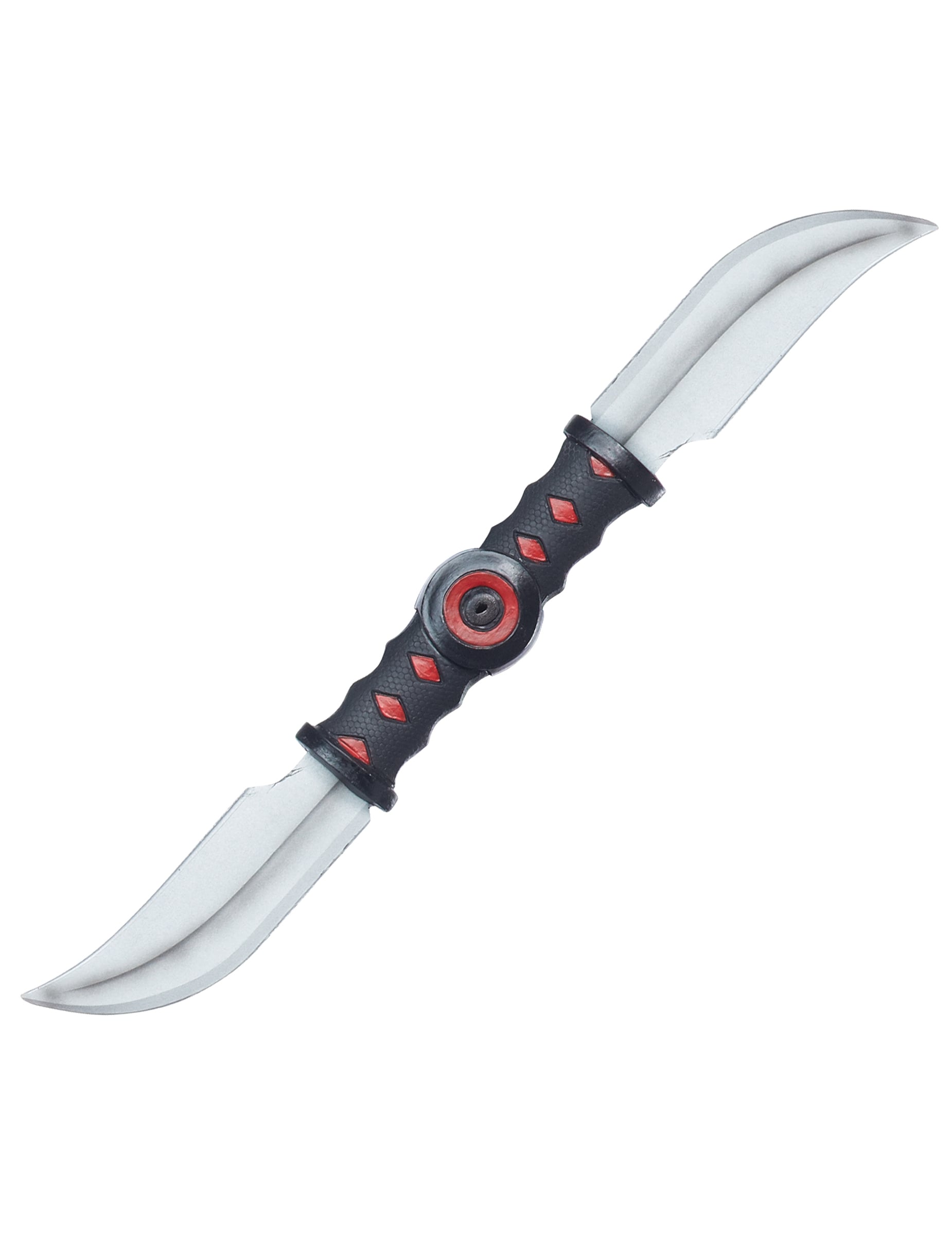Couteau double lame Ninja pour déguisement noir et rouge