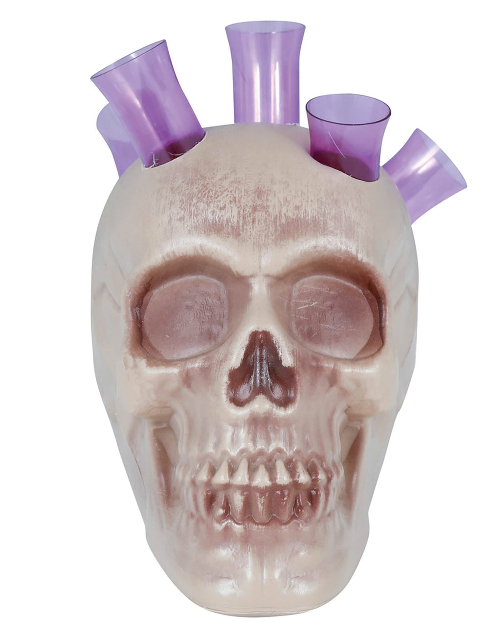 Vorderansicht des Totenkopfs mit Schnapsglas für Erwachsene