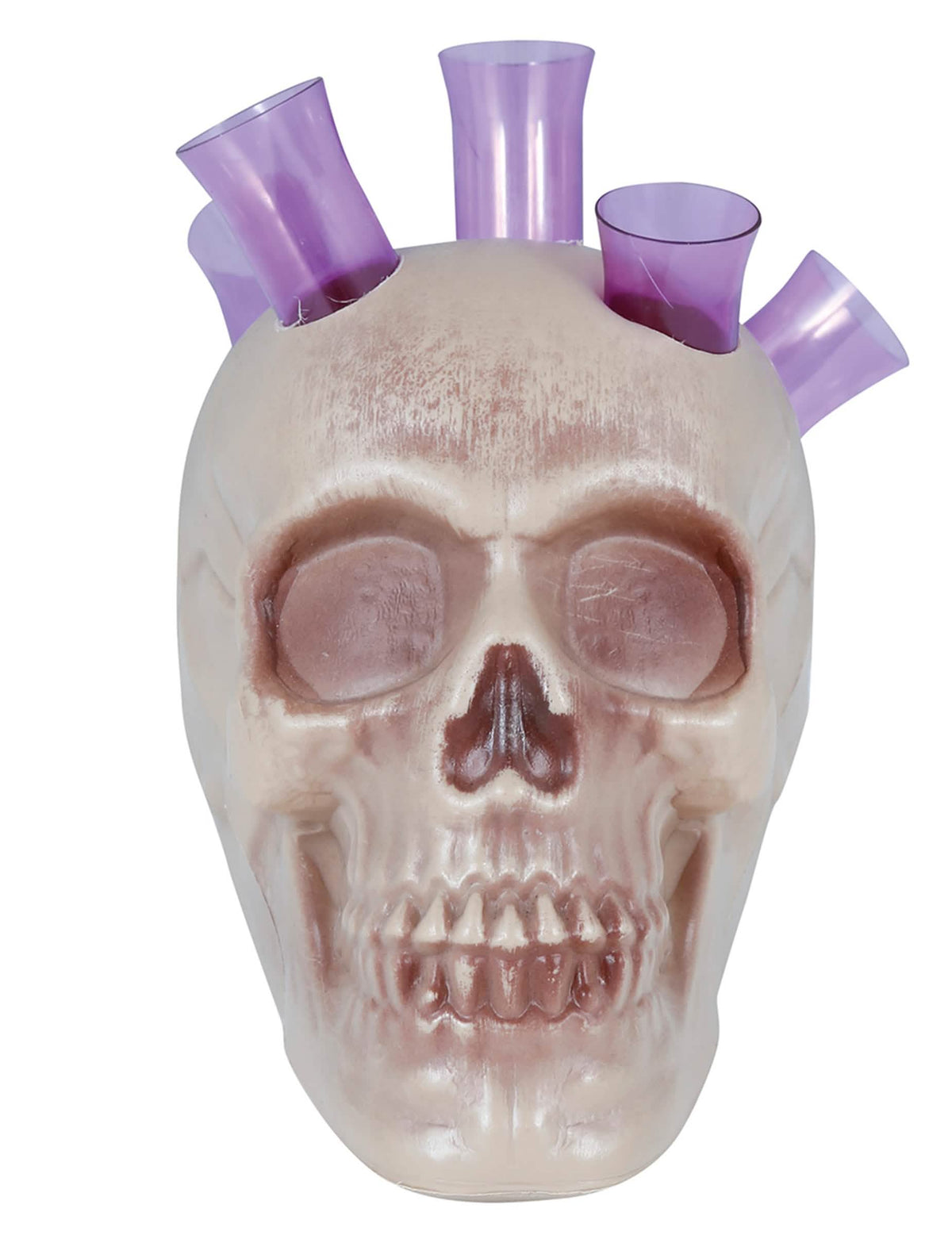 Vorderansicht des Totenkopfs mit Schnapsglas für Erwachsene