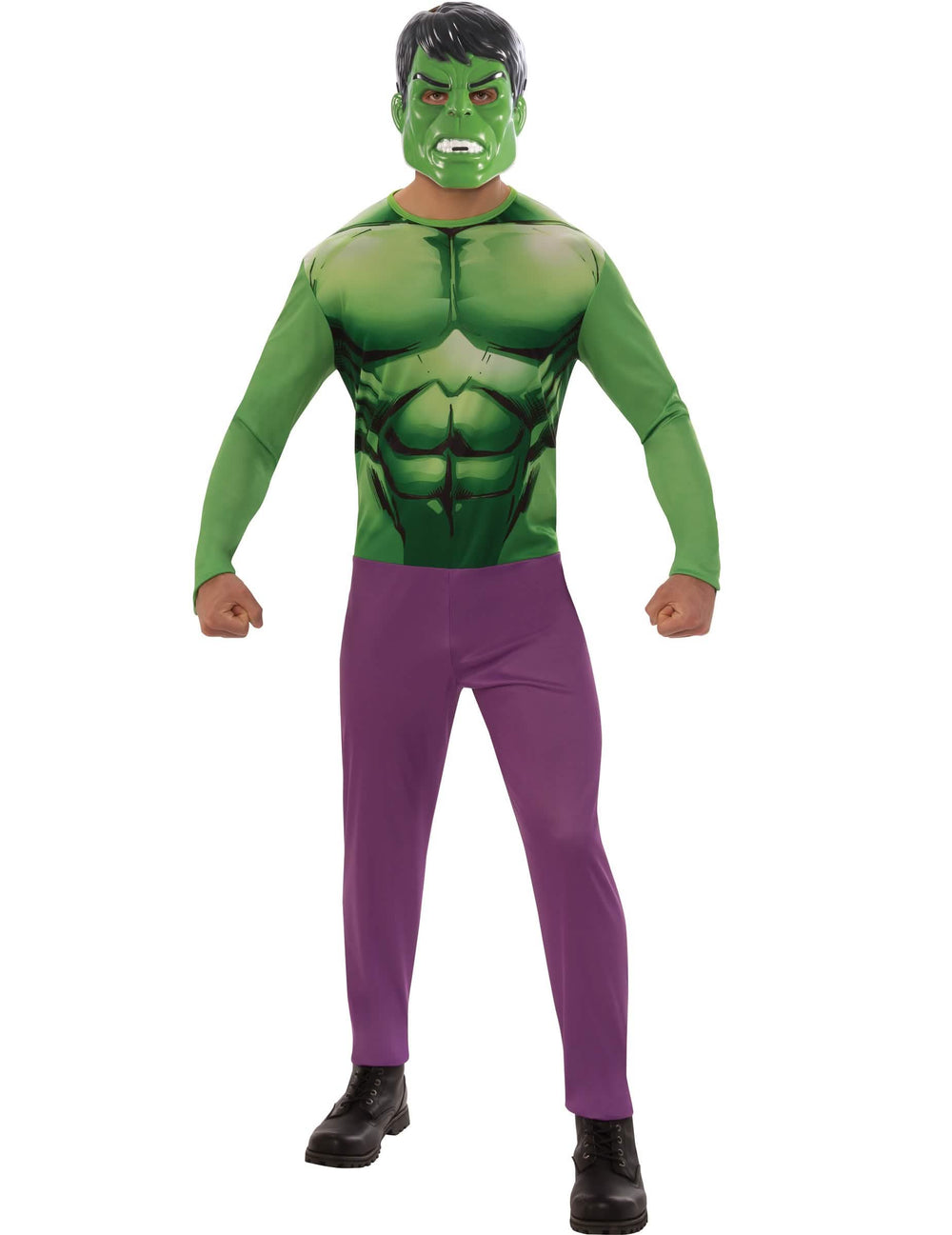 Klassisches Hulk-Kostüm für Erwachsene Grün und Violett mit Maske