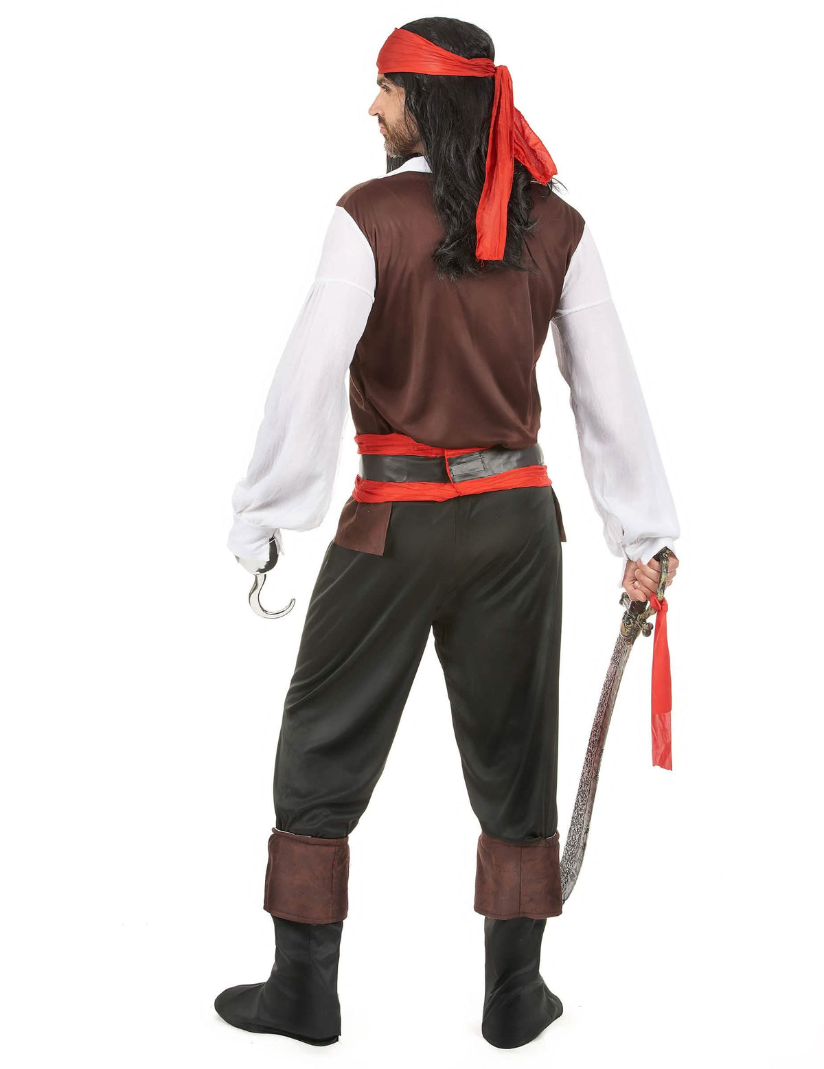 Vue de dos du déguisement de pirate pour homme