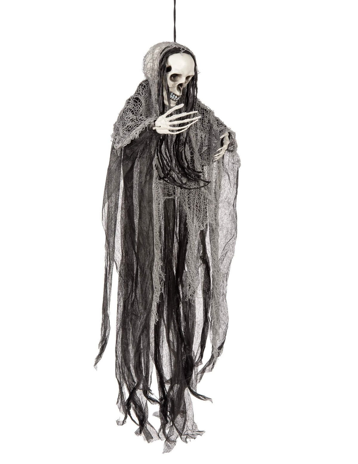 Vue de profil de la décoration à suspendre faucheuse Halloween