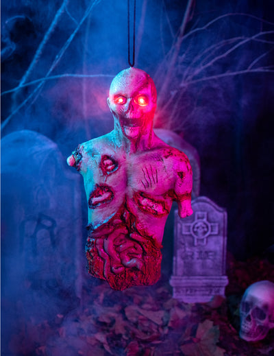 Hängender Zombie Dekofigur Hängedeko 12 x 30 x 55 cm grau