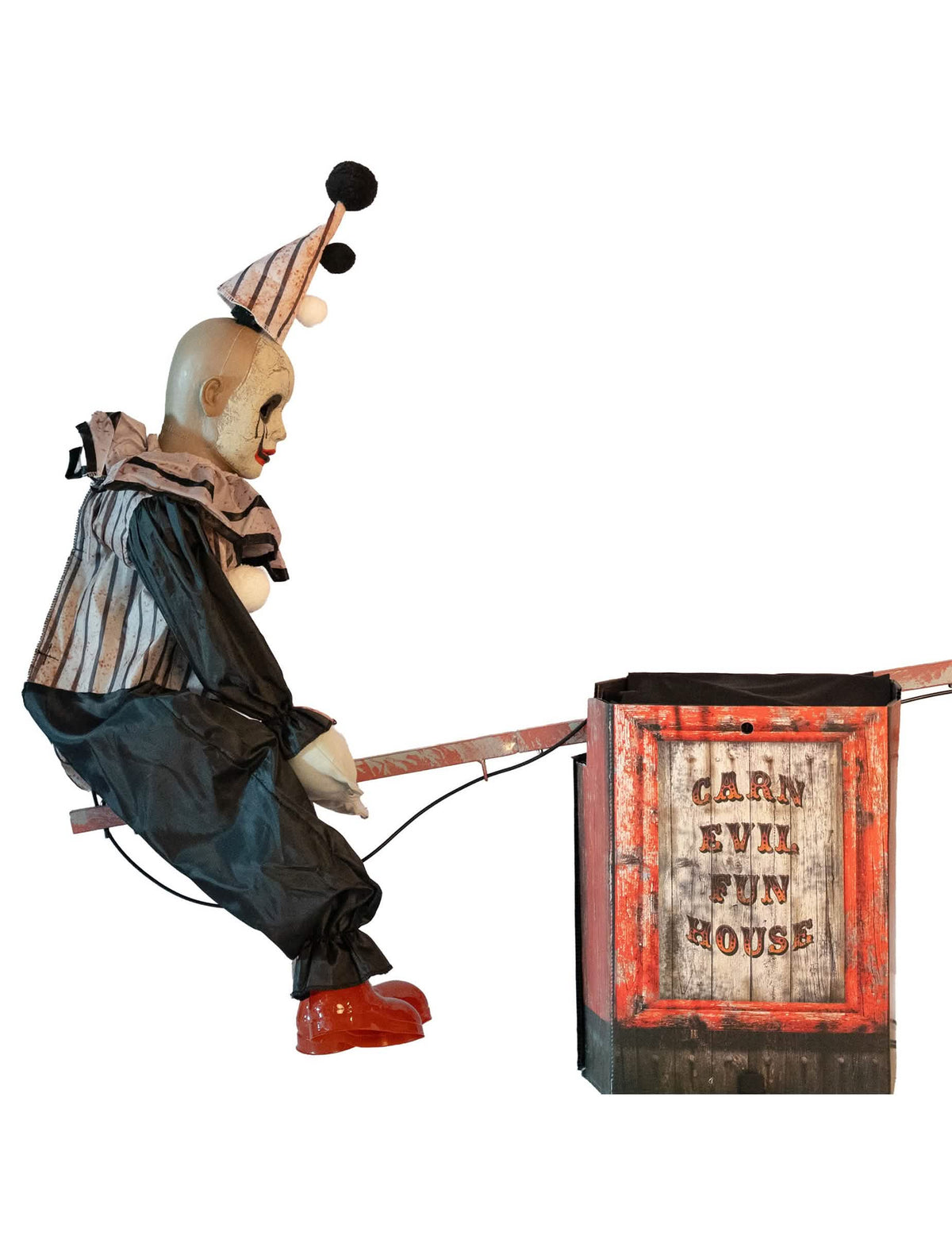 Bewegliche Clowns auf Wippe - Halloween Animation 125 x 90 cm