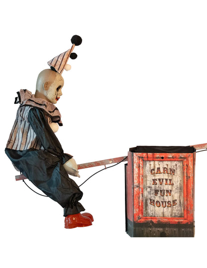 Bewegliche Clowns auf Wippe - Halloween Animation 125 x 90 cm