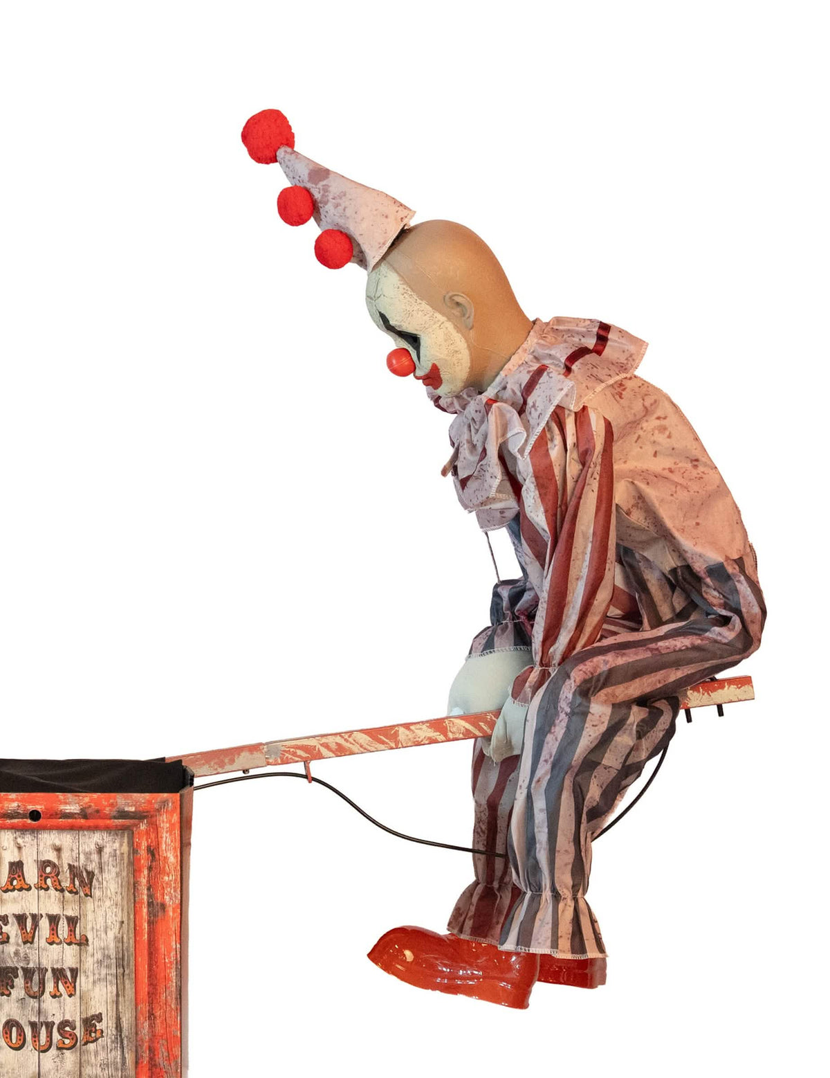 Bewegliche Clowns auf Wippe - Halloween Animation 125 x 90 cm