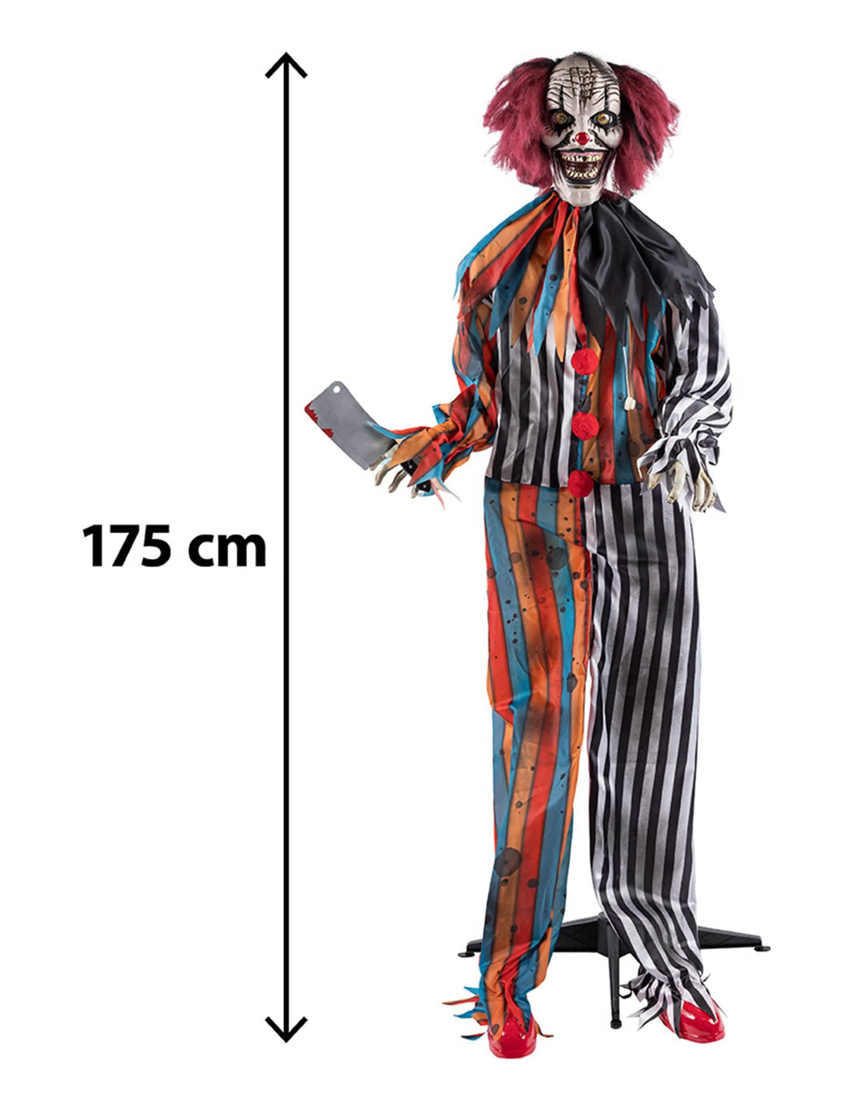 Halloween Animatronic Clown Metzger - beweglich & Sound - 175 cm