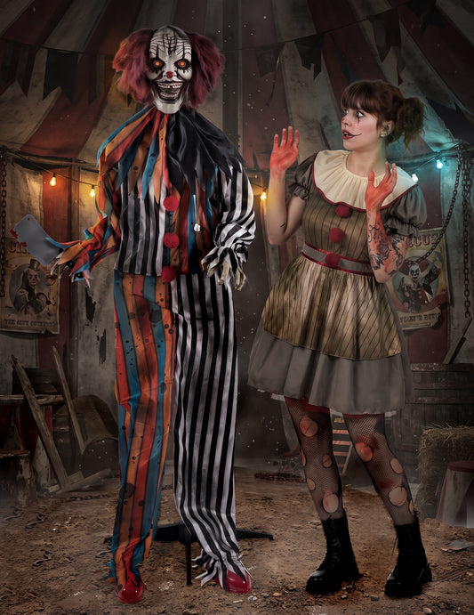 Halloween Animatronic Clown Metzger - beweglich & Sound - 175 cm