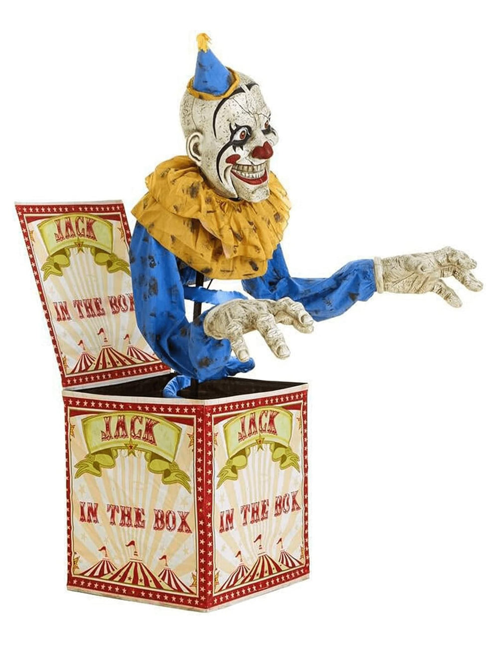 Vue de profil de la décoration animée clown Jack in the box