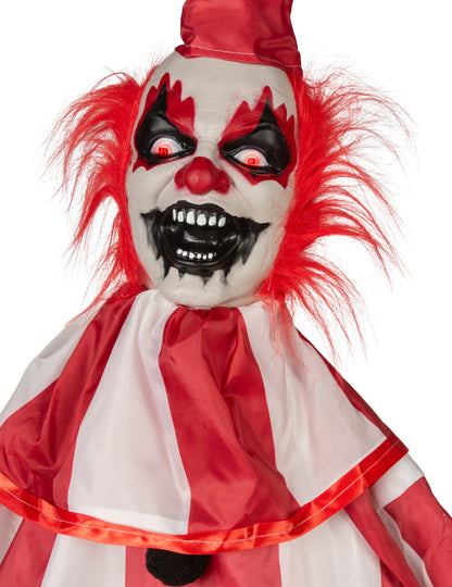 Bewegliche Clown-Figur animiert Halloween-Deko 170 cm