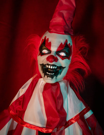 Bewegliche Clown-Figur animiert Halloween-Deko 170 cm